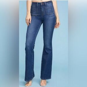 Judy Blue (JB84146) Patch Pocket High Rise Flare Fit Blue Jeans Size 15/32 NWT